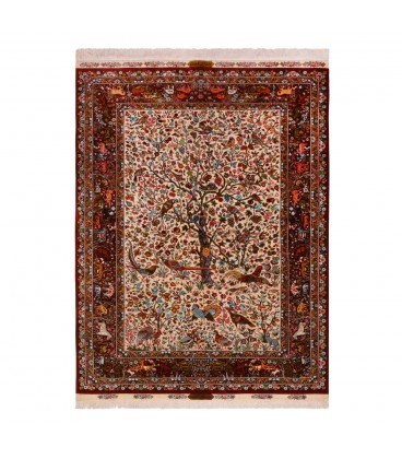 فرش دستباف تمام ابریشم قم QM21-ابعاد 94×163