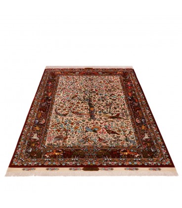 فرش دستباف تمام ابریشم قم QM21-ابعاد 94×163