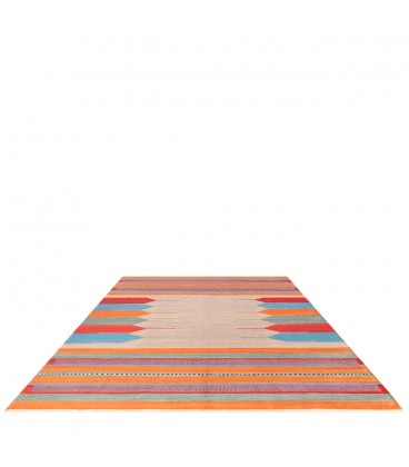 فرش دستبافت سه متری تخت باف کد F20- ابعاد 147*202