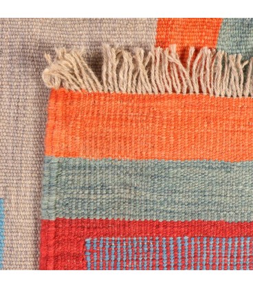 فرش دستبافت سه متری تخت باف کد F20- ابعاد 147*202